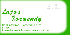 lajos kormendy business card